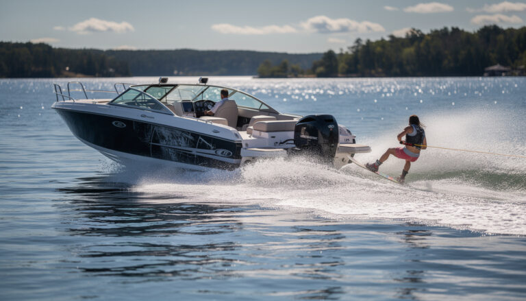 découvrez notre sélection de bateaux d'occasion parfaits pour le ski nautique, alliant puissance et performance pour tracter un skieur en toute sécurité.